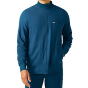 Caribbean blue scrub jacket on a white background