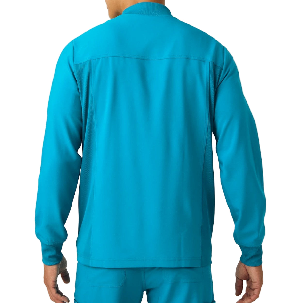 Teal scrub jacket on a white background