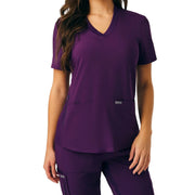 Eggplant scrub top on a white background