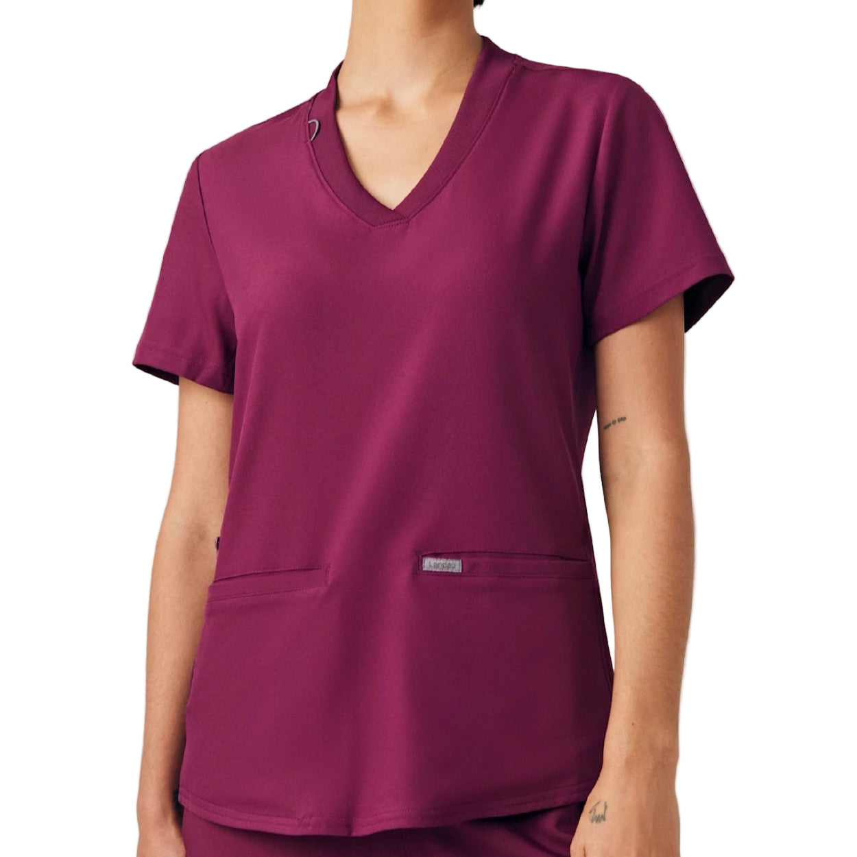Wine scrub top on a white background
