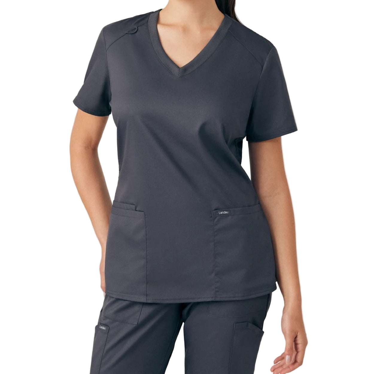 Graphite scrub top on a white background