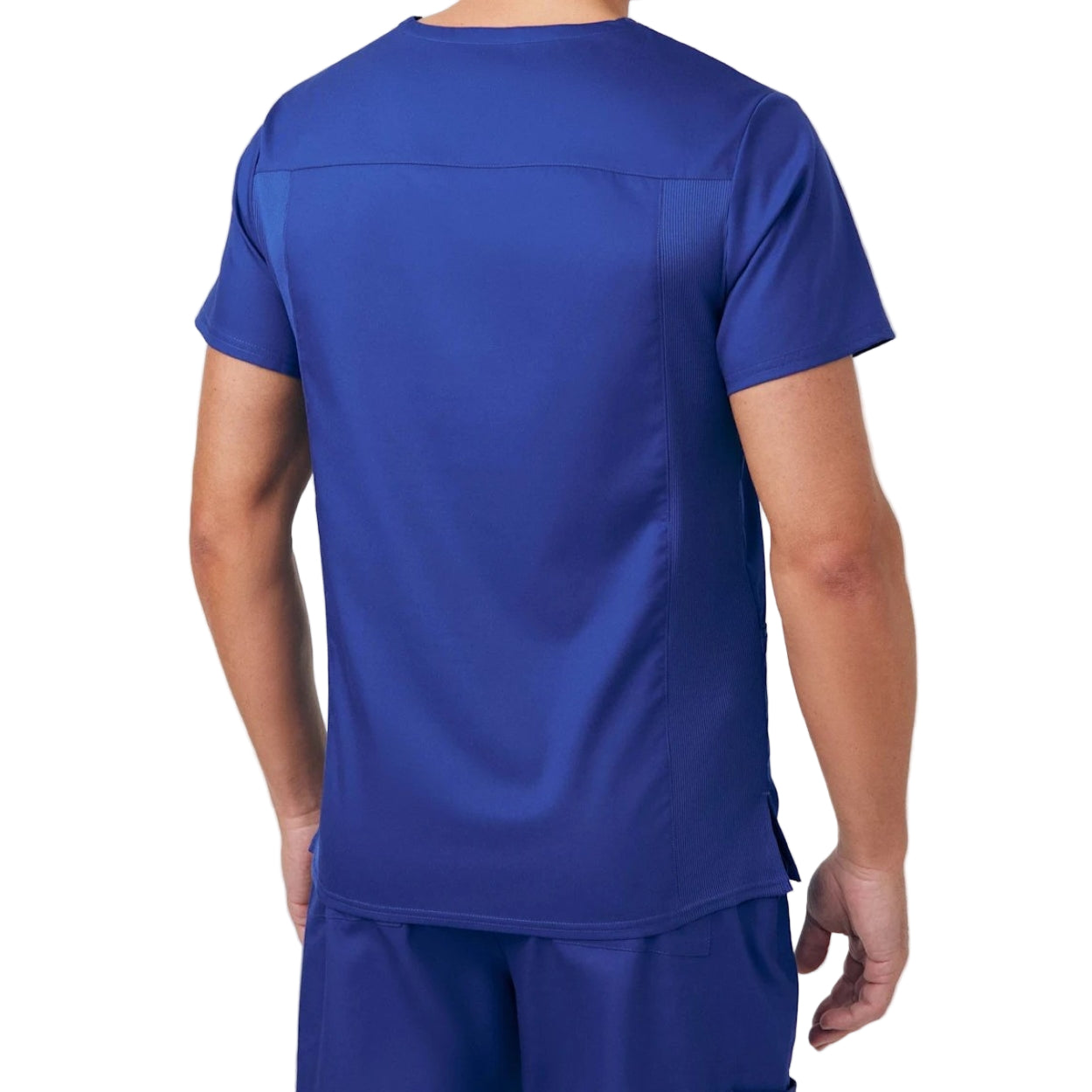 Galaxy scrub top on a white background