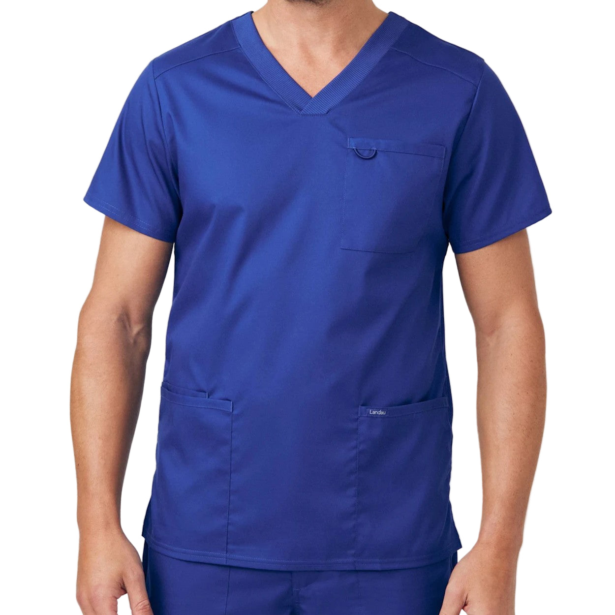 Galaxy scrub top on a white background