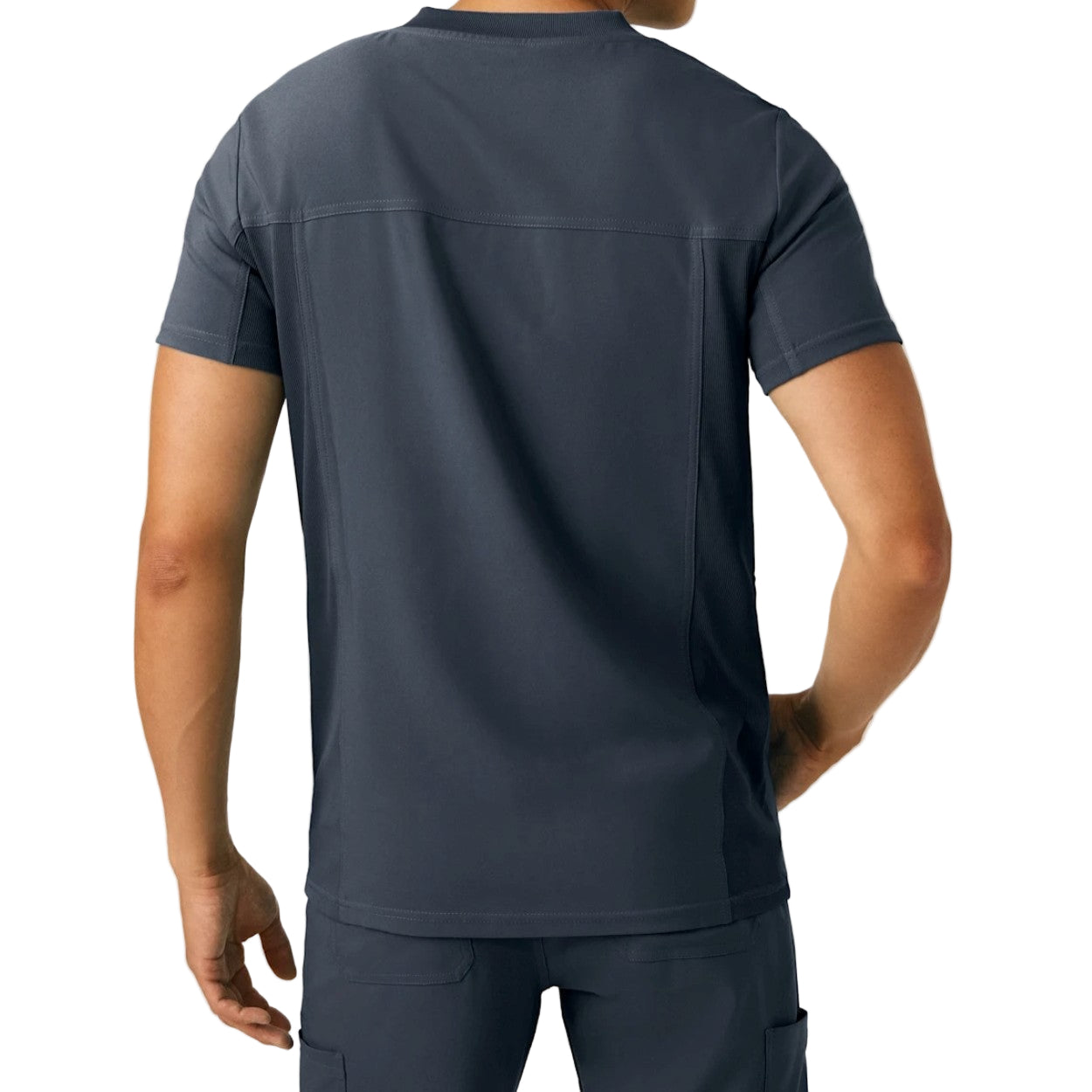 Pewter scrub top on a white background