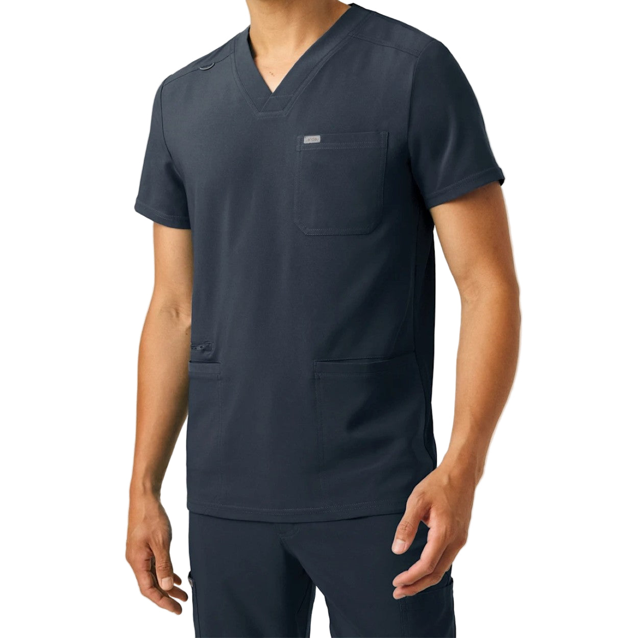 Pewter scrub top on a white background