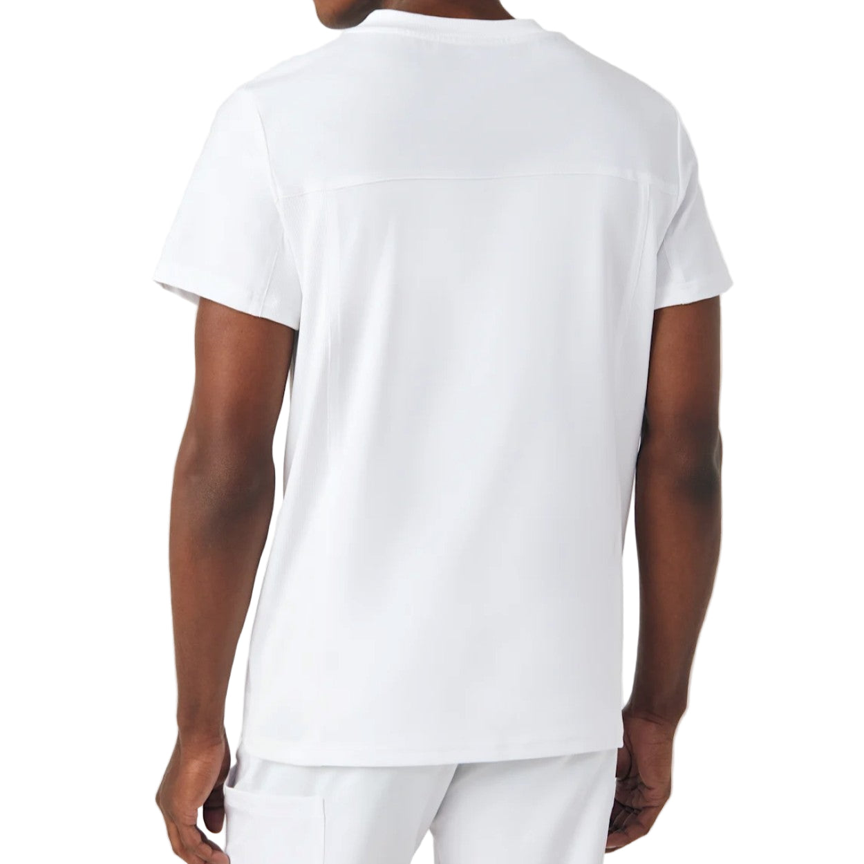 white scrub top on a white background