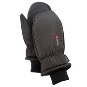Black winter mitt on a white background