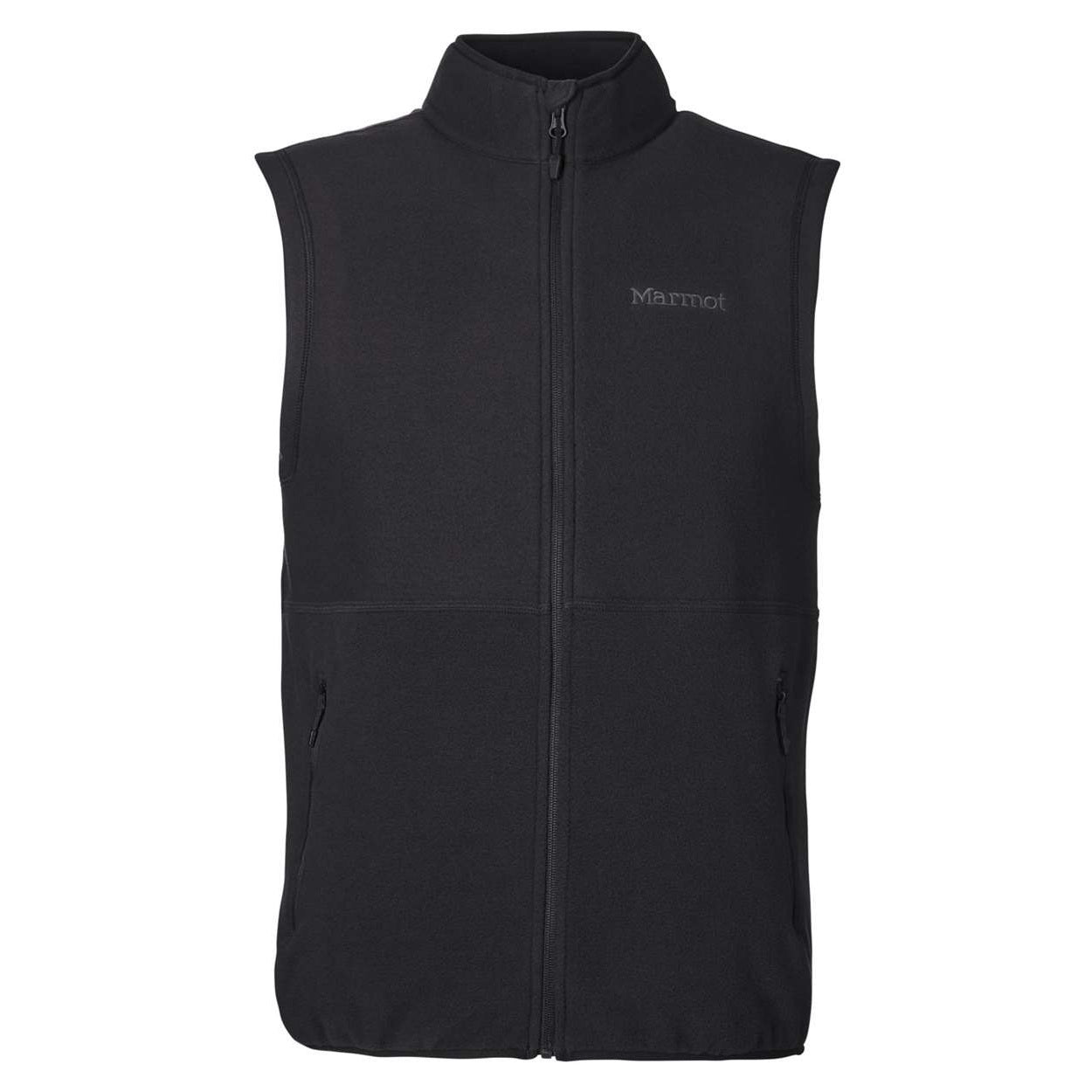 Black sweater vest on a white background