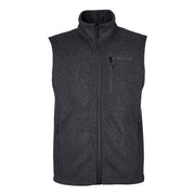 Black heather sweater vest on a white background