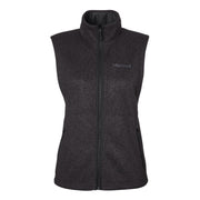Black heather sweater vest on a white background