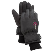 Black winter glove on a white background