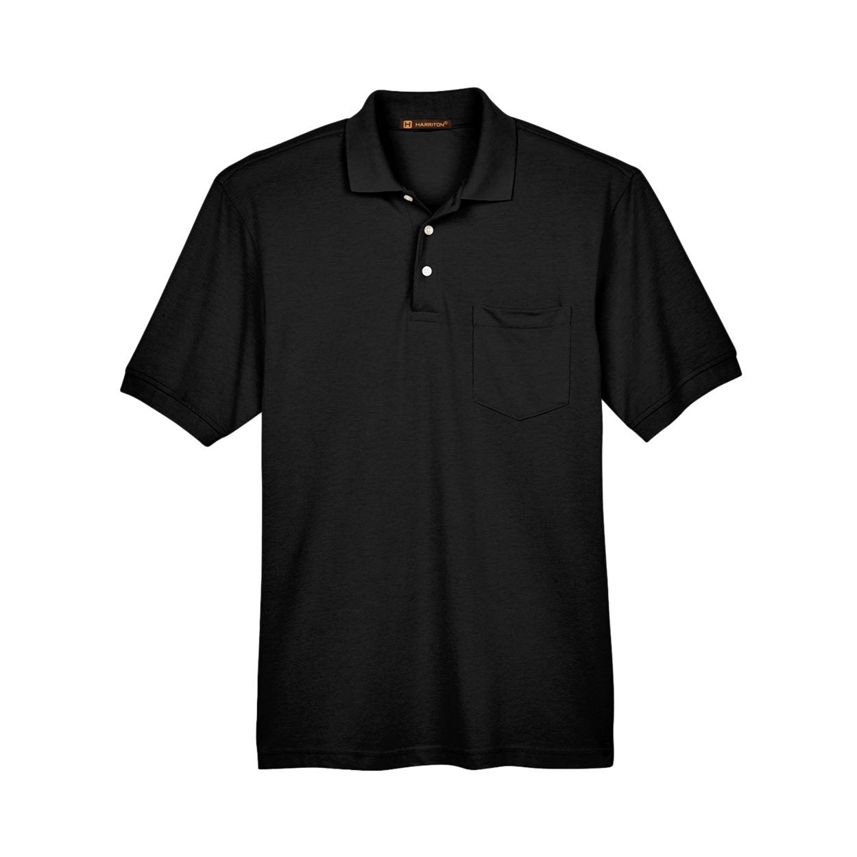 Black polo shirt on a white background