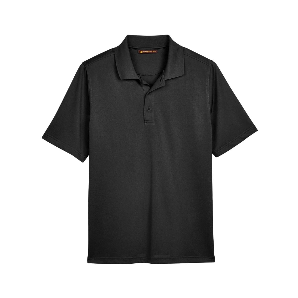 Black polo shirt on a white background