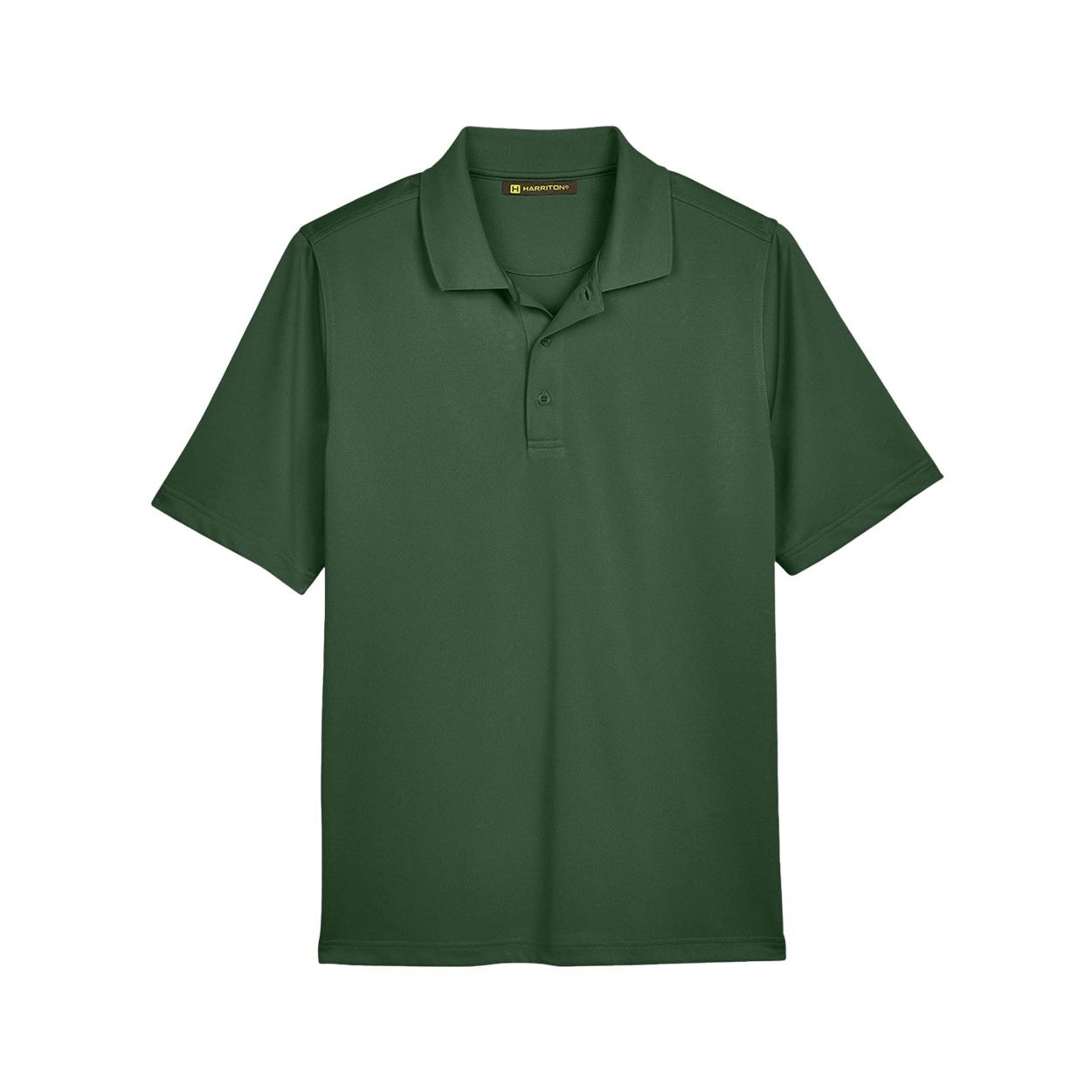 Dark green polo shirt on a white background