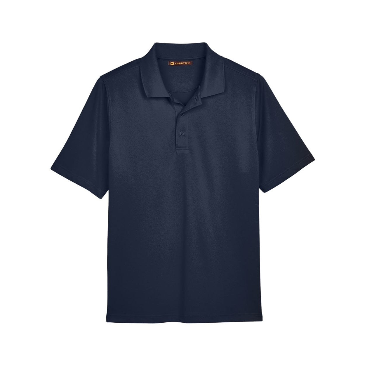 Dark navy polo shirt on a white background