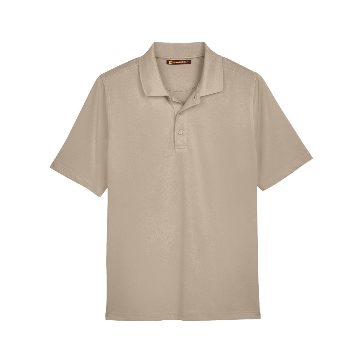 Khaki polo shirt on a white background