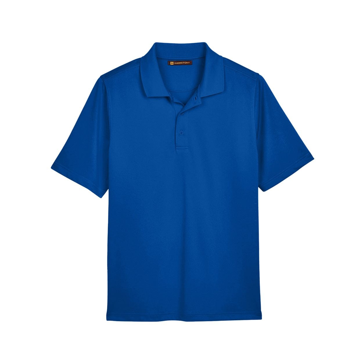 True royal blue polo shirt on a white background