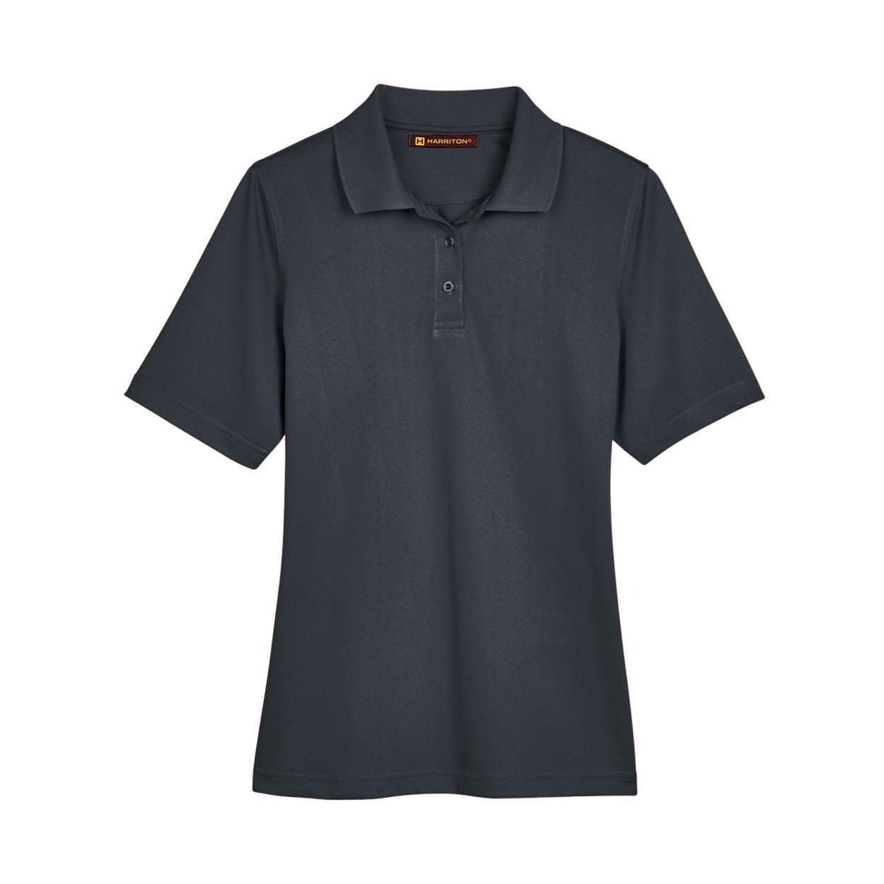 Dark charcoal polo shirt on a white background