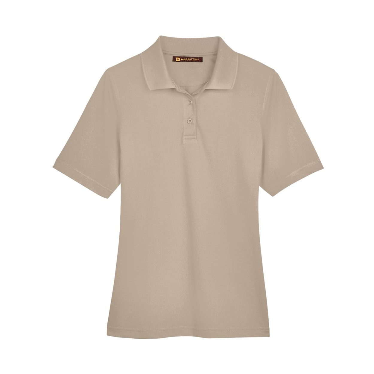 Khaki polo shirt on a white background