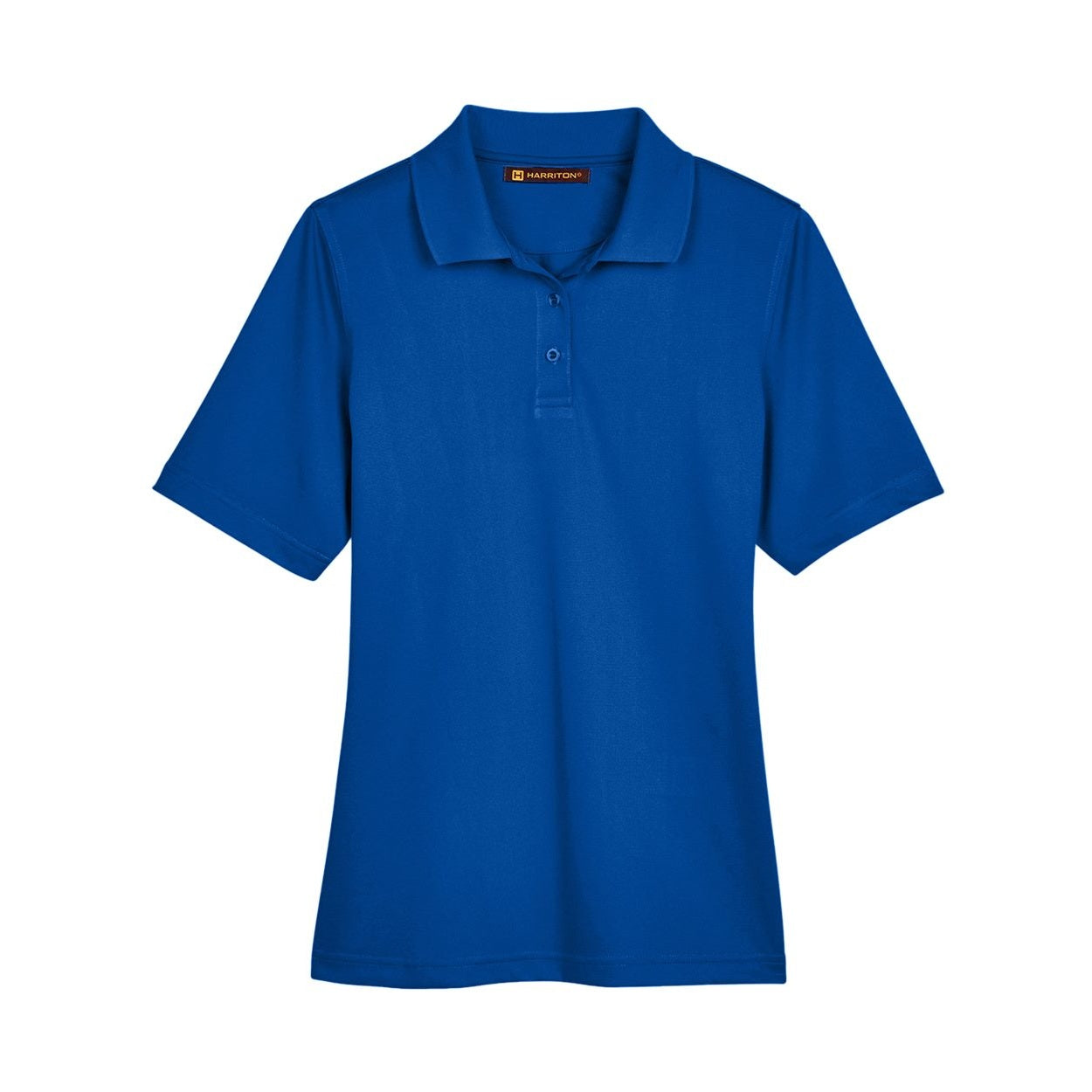 True royal blue polo shirt on a white background
