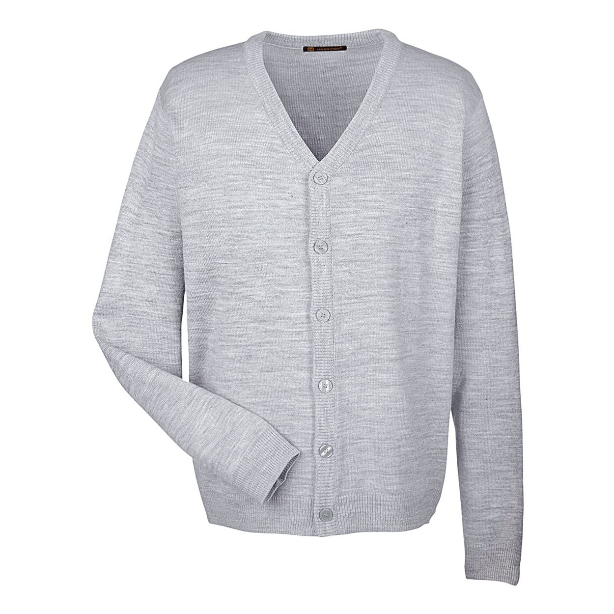 Grey heather cardigan on a white background