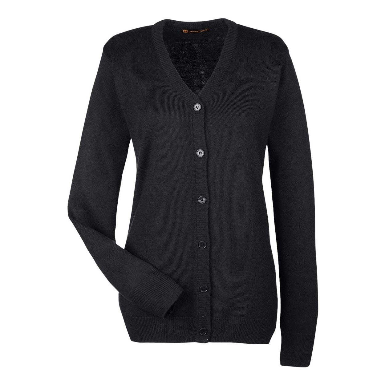 Black cardigan on a white background