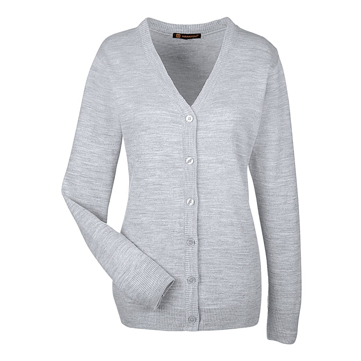 Grey heather cardigan on a white background