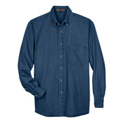 Dark denim shirt on a white background