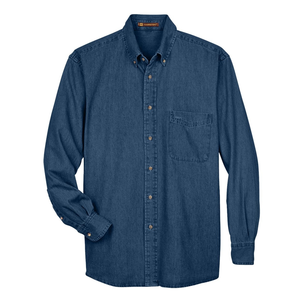 Dark denim shirt on a white background