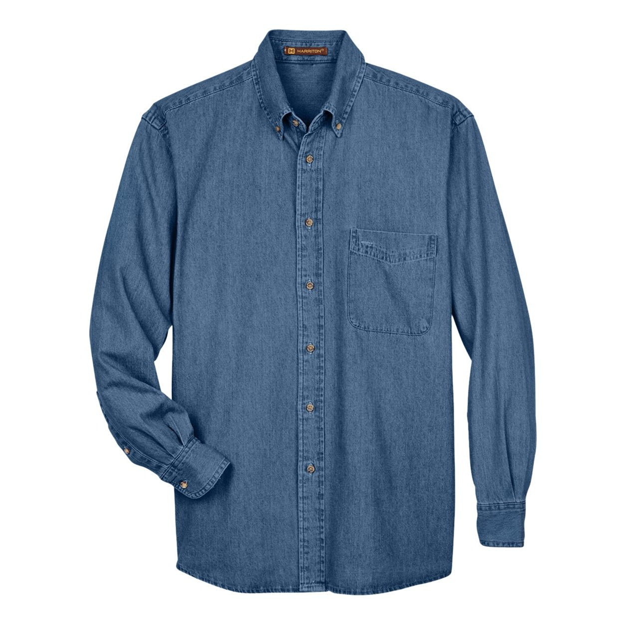Light denim shirt on a white background