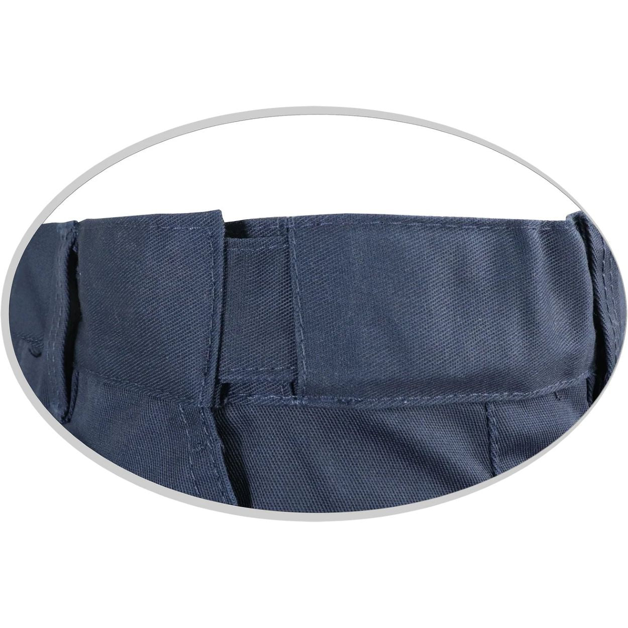 Close-up of extendable waist on a white background