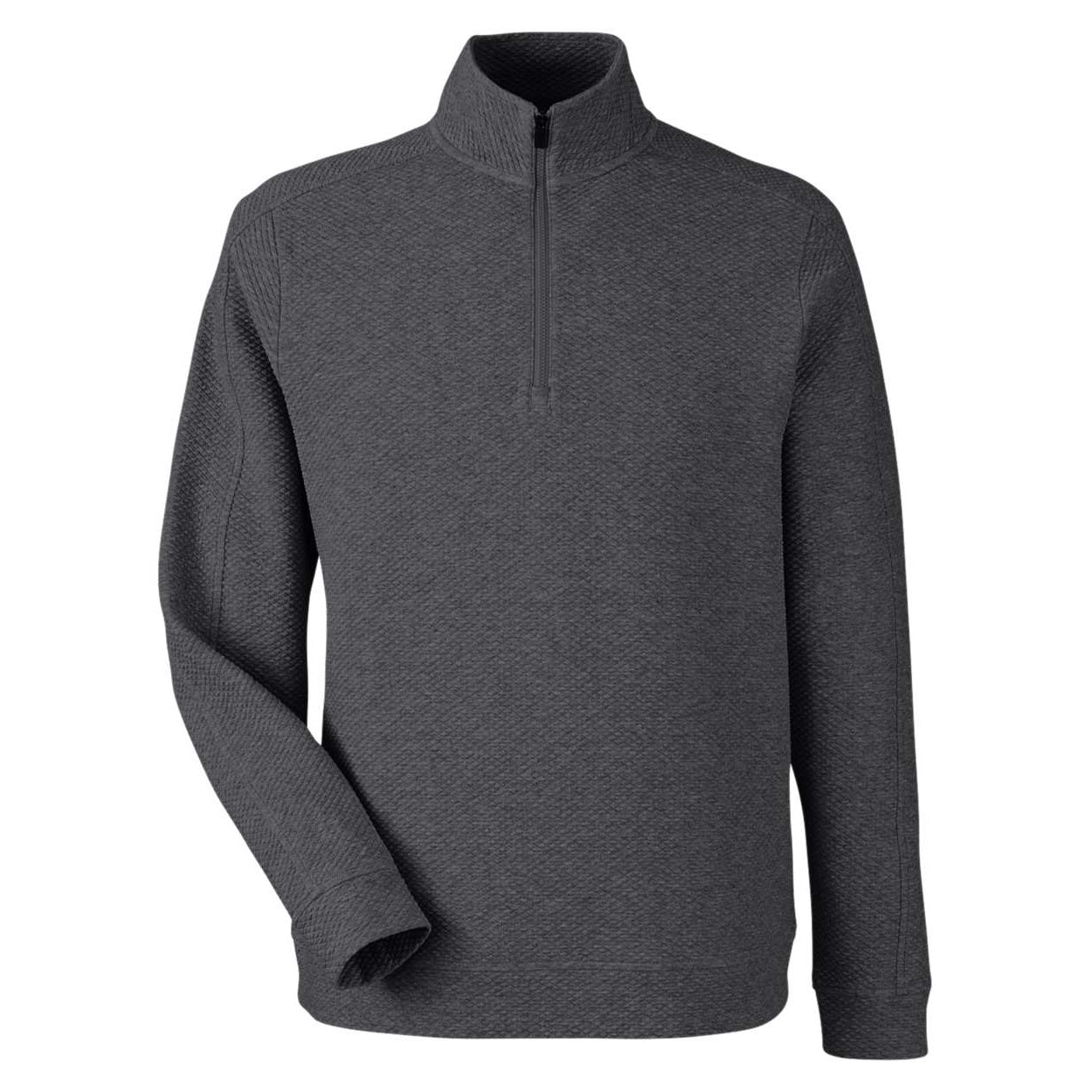 Black heather sweater on a white background