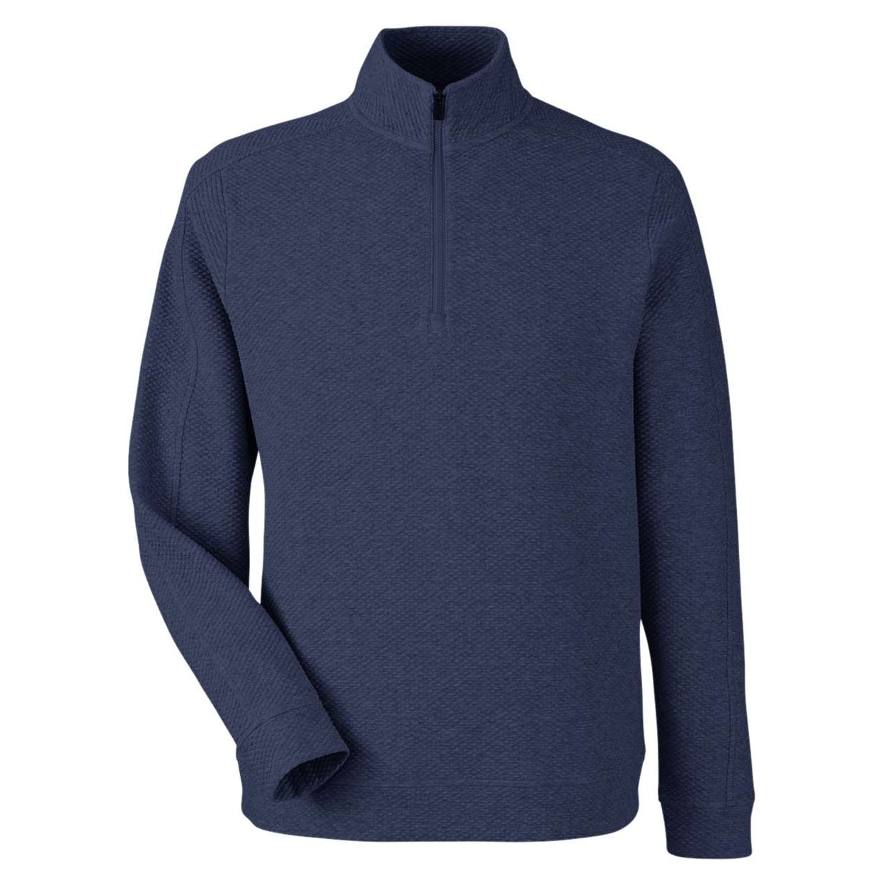 Classic navy heather sweater on a white background