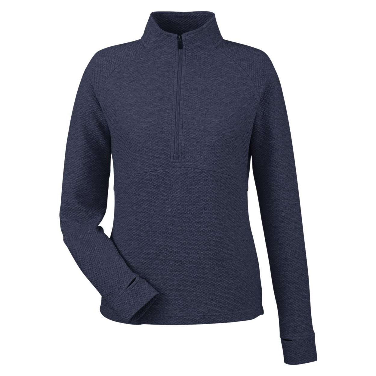 Classic navy heather sweater on a white background