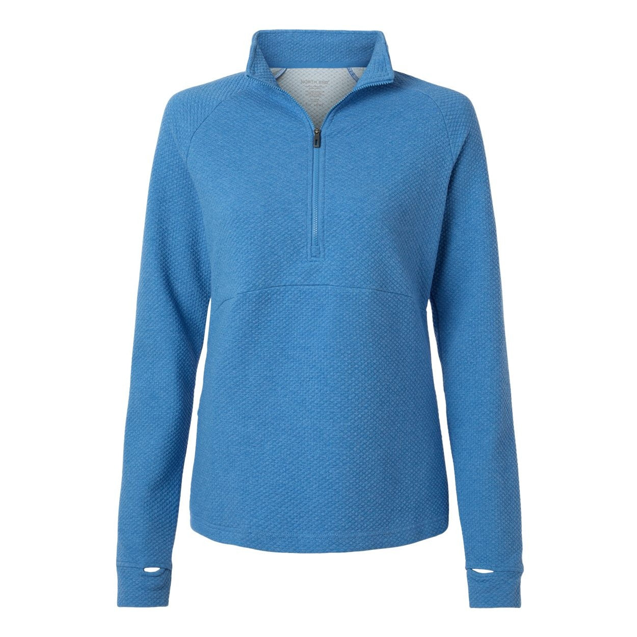 Light nautical blue heather sweater on a white background