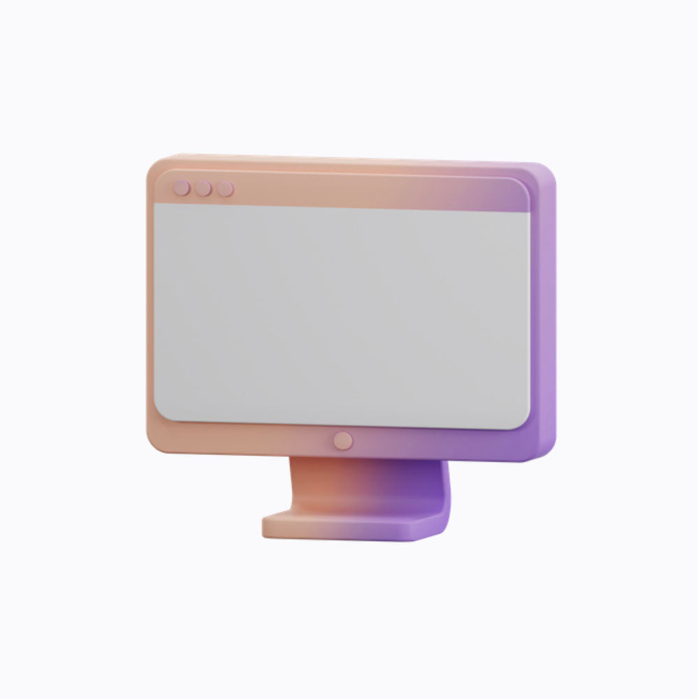 Gradient-colored electronic device on a white background