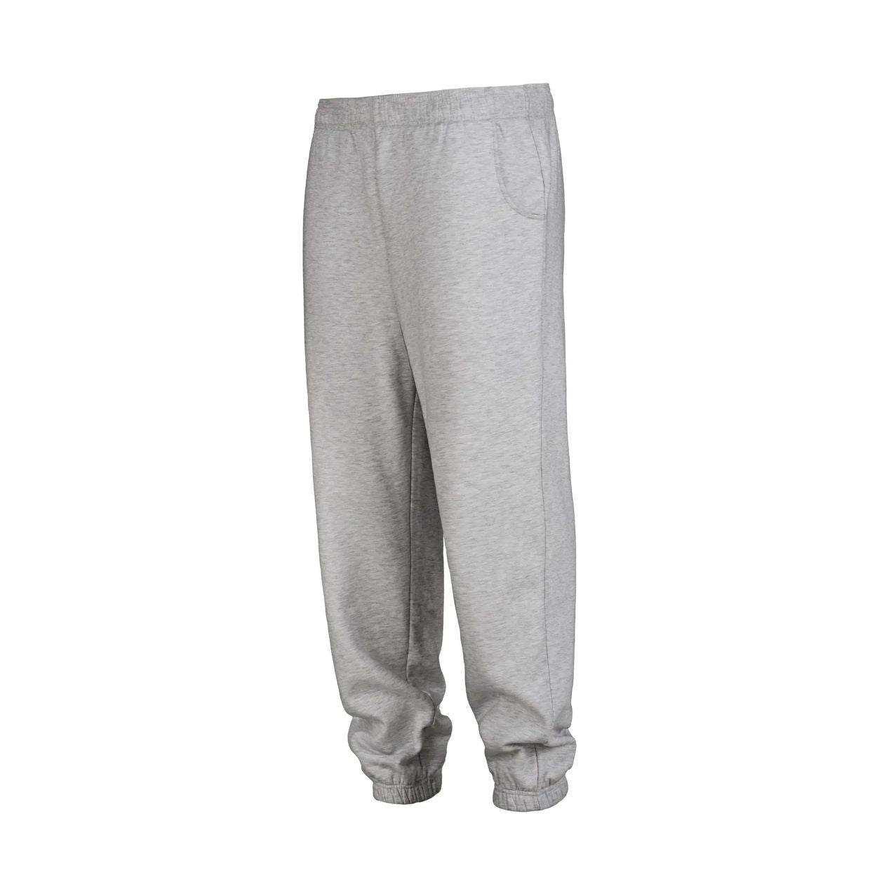 Ash grey jogging pants on a white background
