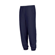 Navy blue jogging pants on a white background