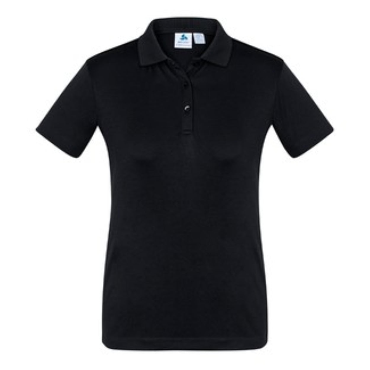 Black polo shirt on a white background