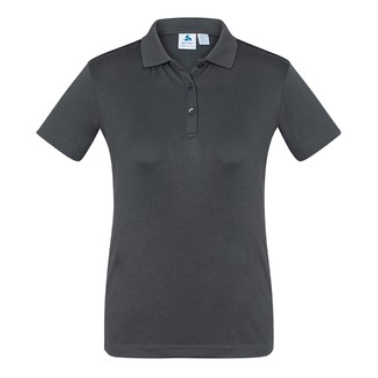 Grey polo shirt on a white background