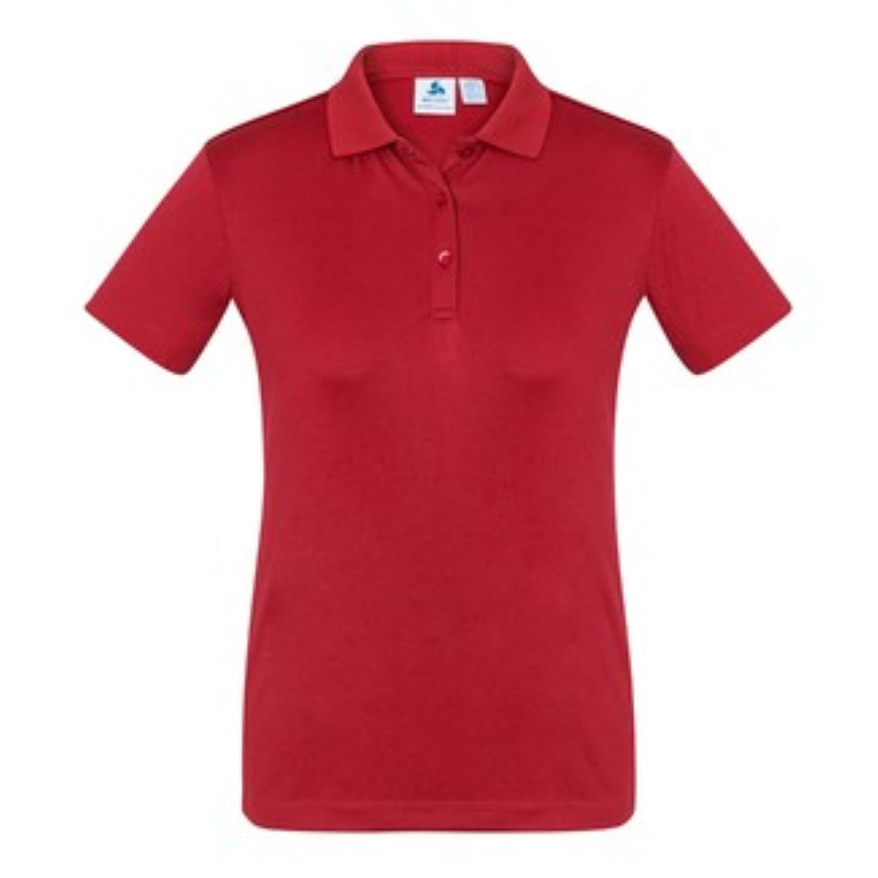 Red polo shirt on a white background