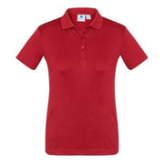 Red polo shirt on a white background