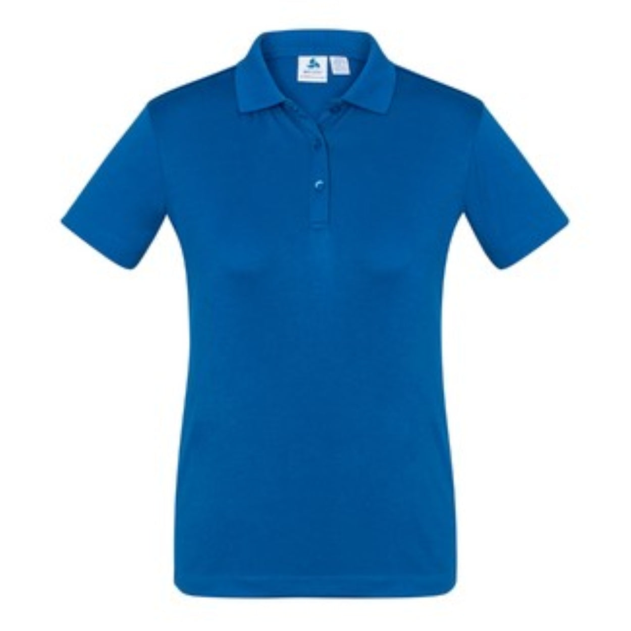 Royal blue polo shirt on a white background