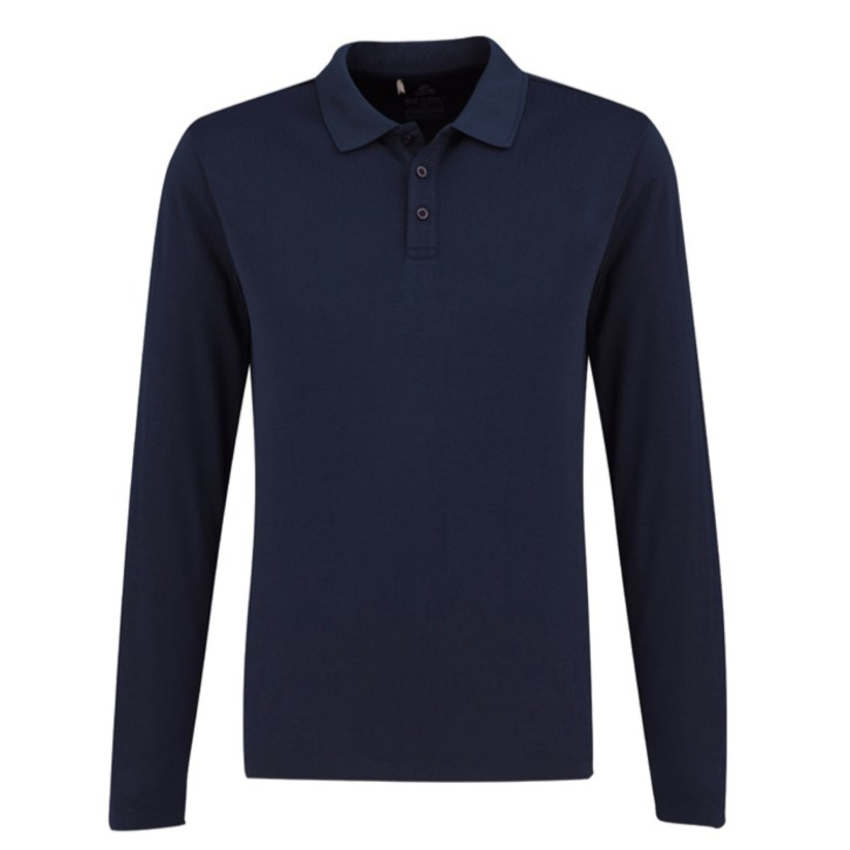 Navy polo on a white background