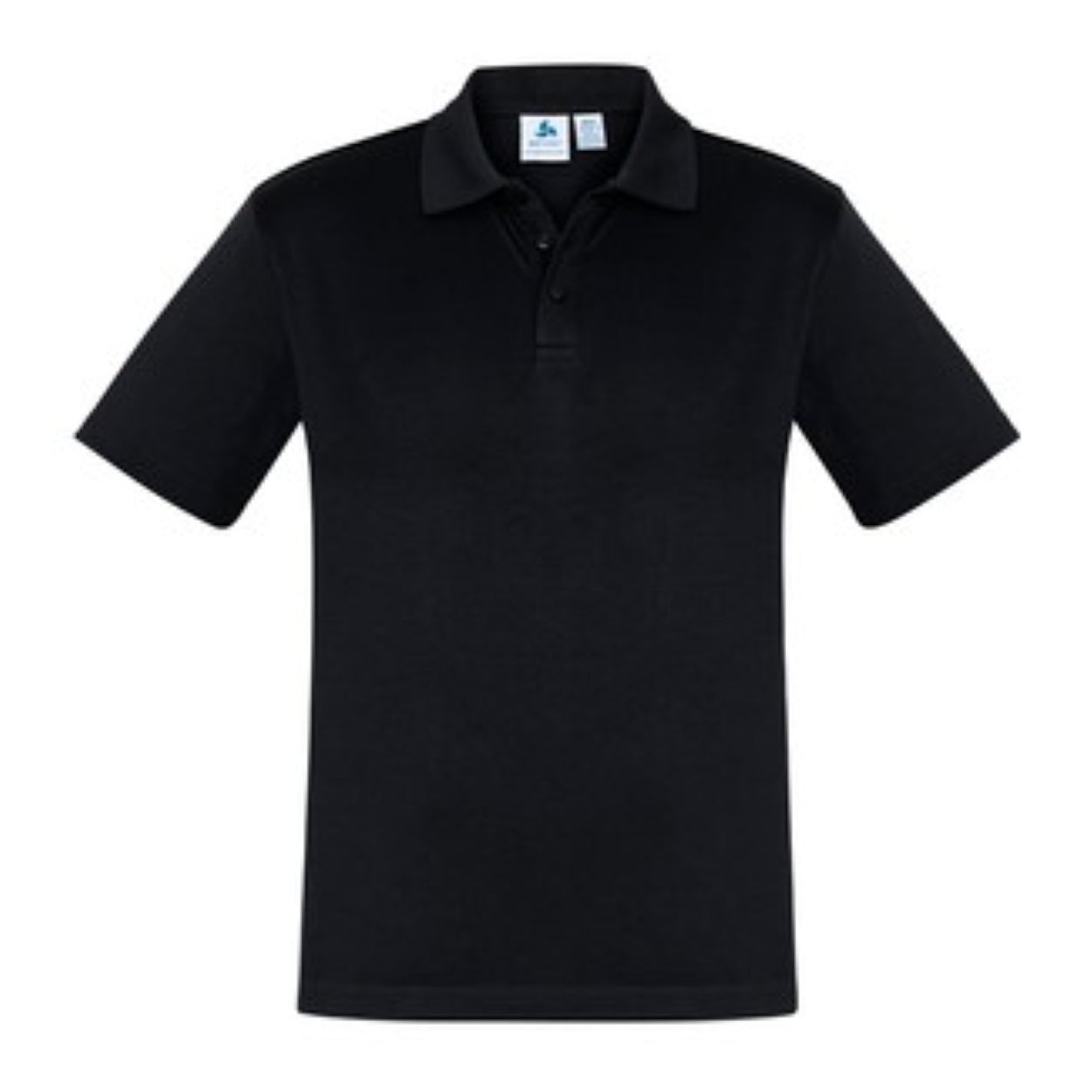 Black polo shirt on a white background