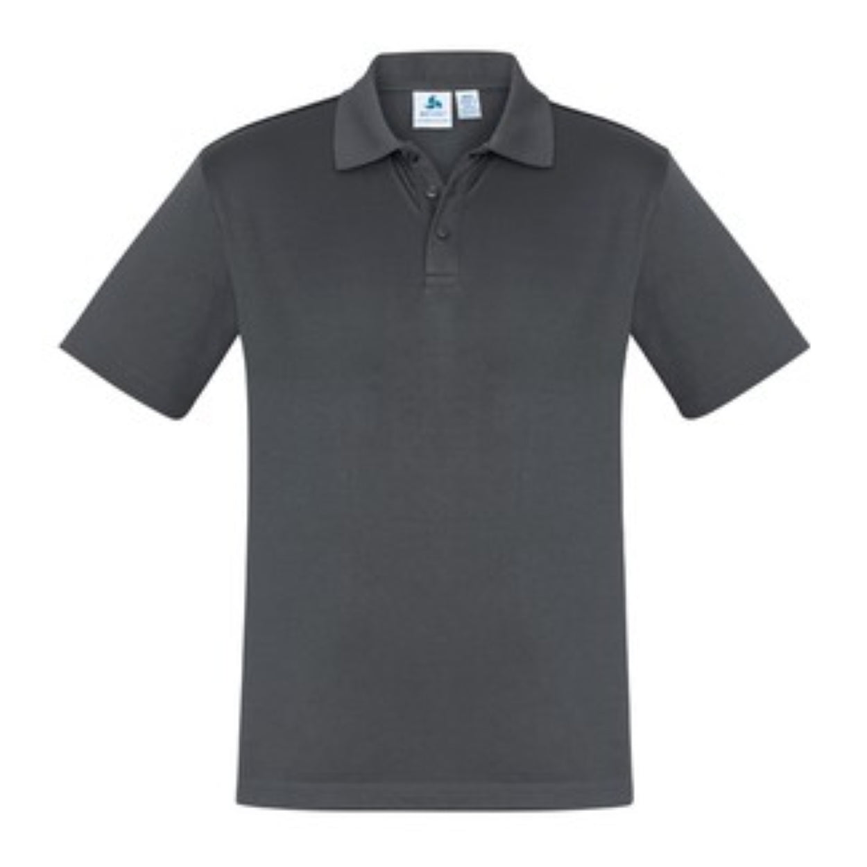Grey polo shirt on a white background