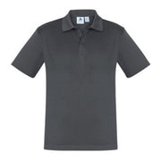 Grey polo shirt on a white background