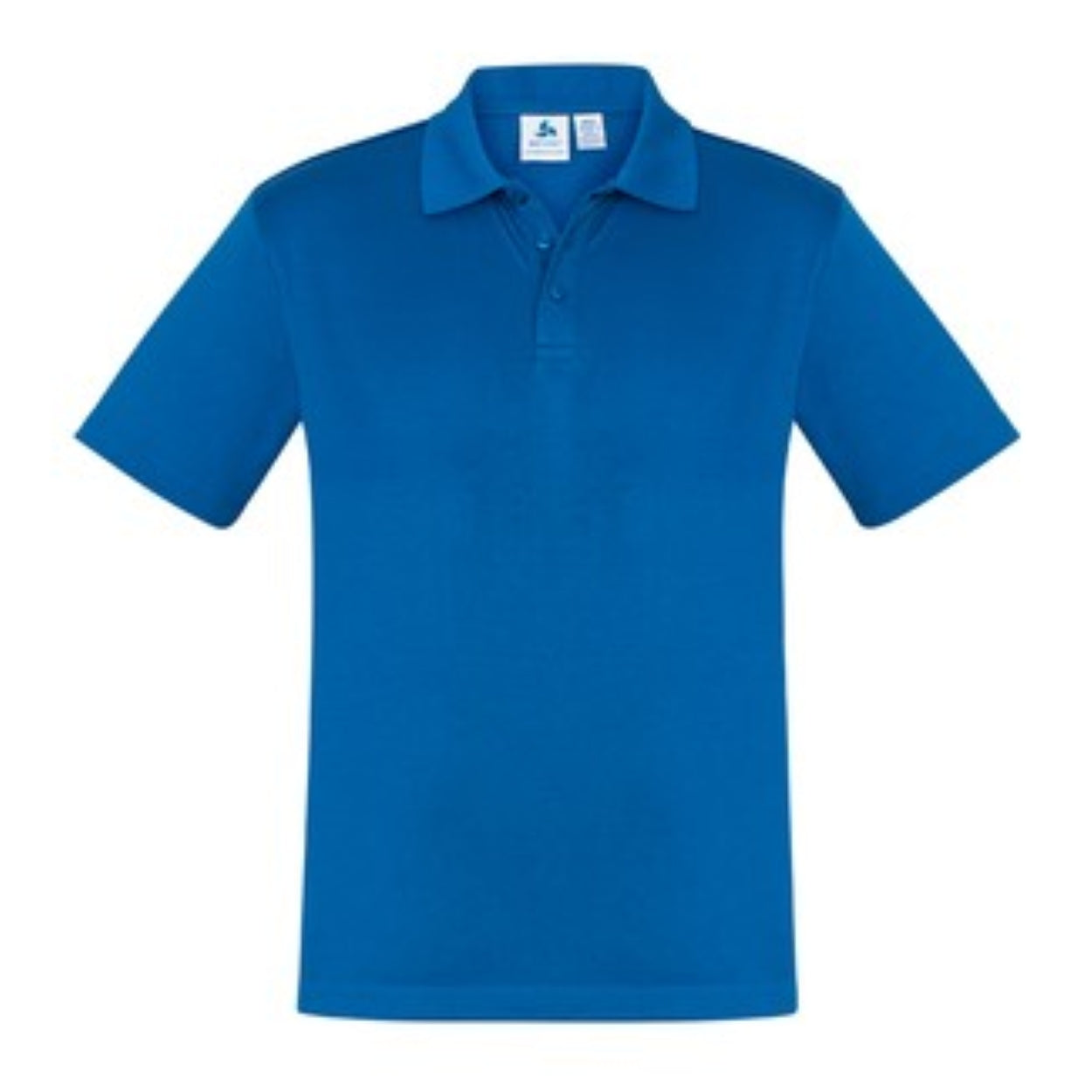 Royal blue polo shirt on a white background