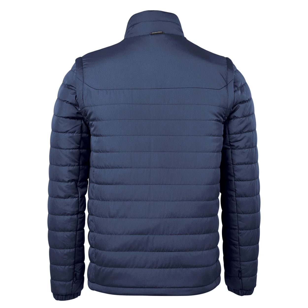 Navy hybrid coat on a white background