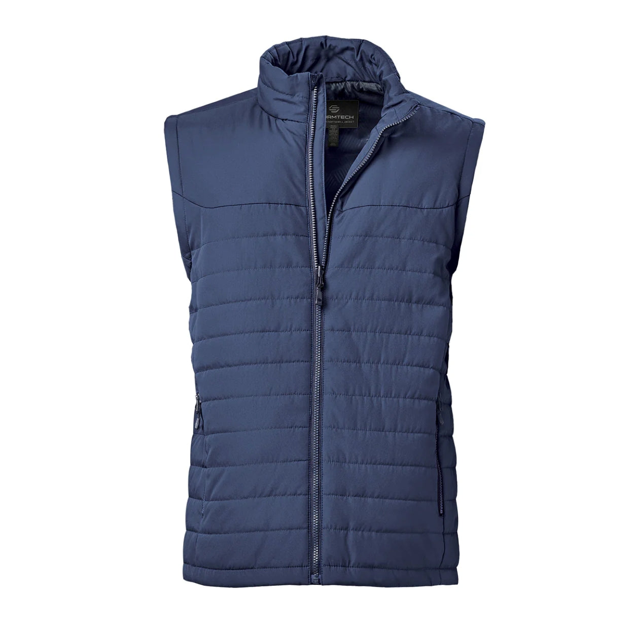 Navy hybrid coat on a white background